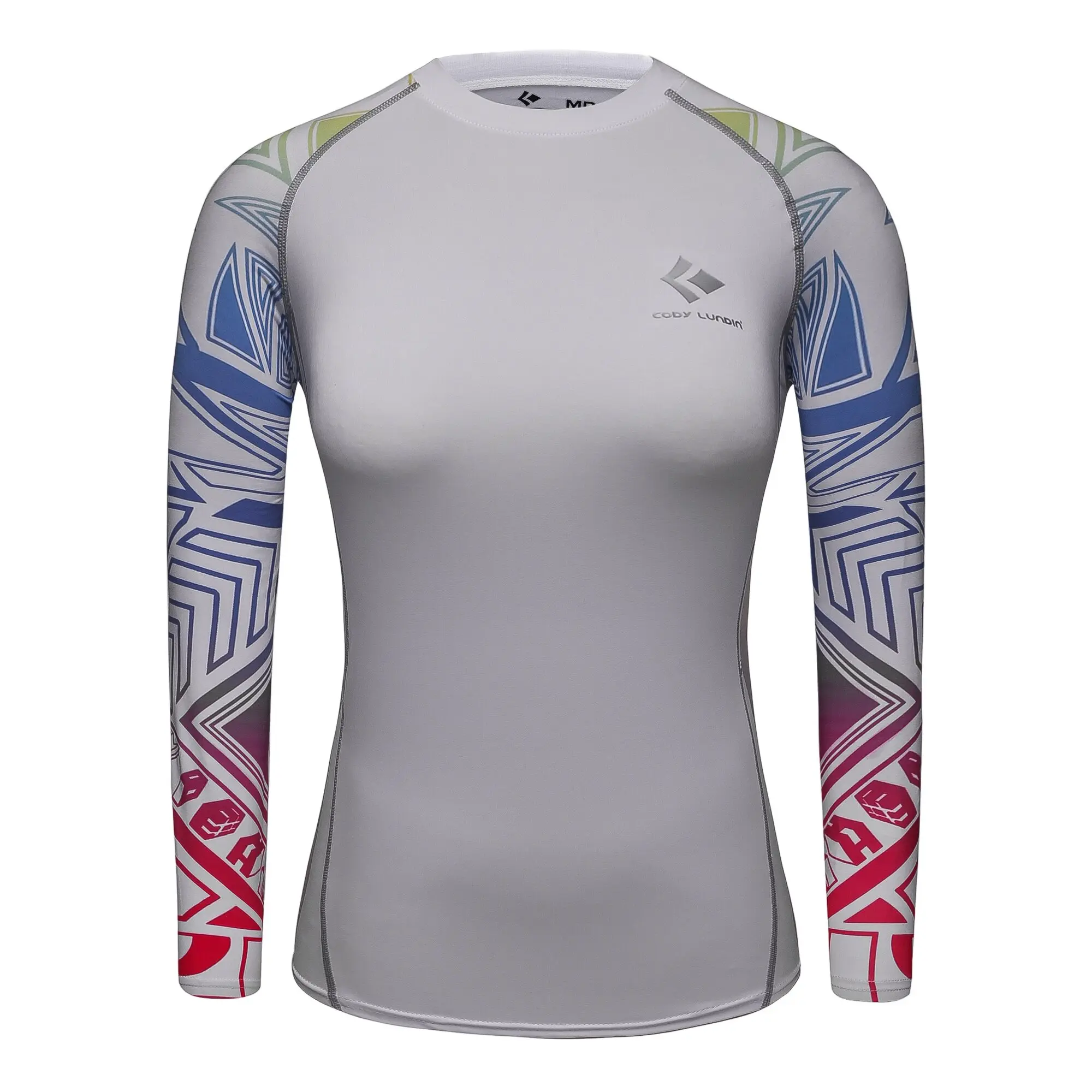 Рашгард женский "SportPlus" белый принт