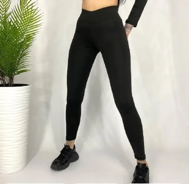 Легинсы женские "SportPlus" средняя посадка/черный