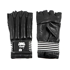 Шингарты Venum черные кожа 