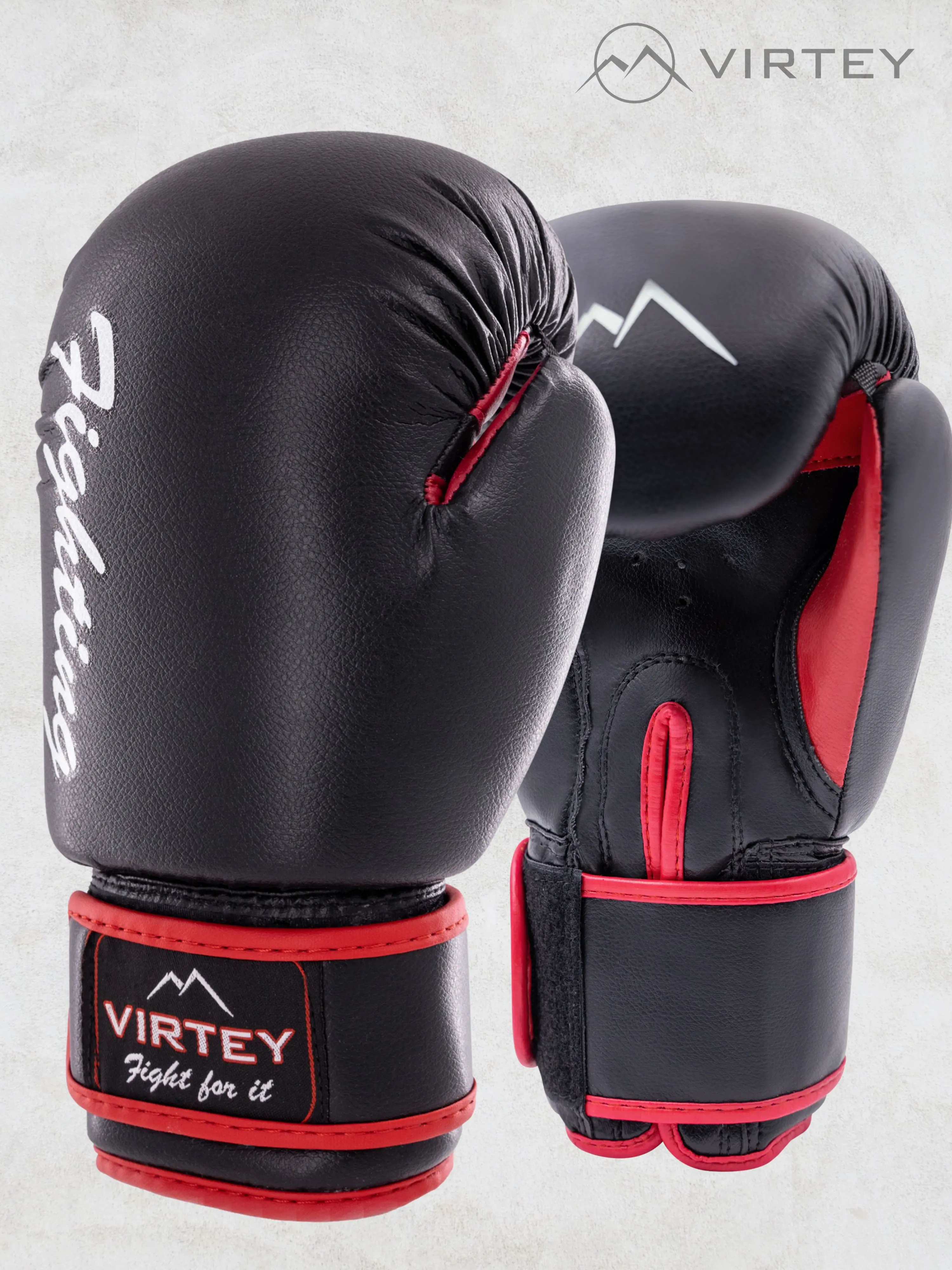 Перчатки боксерские Virtey BG16 Fighting, 12oz красн.
