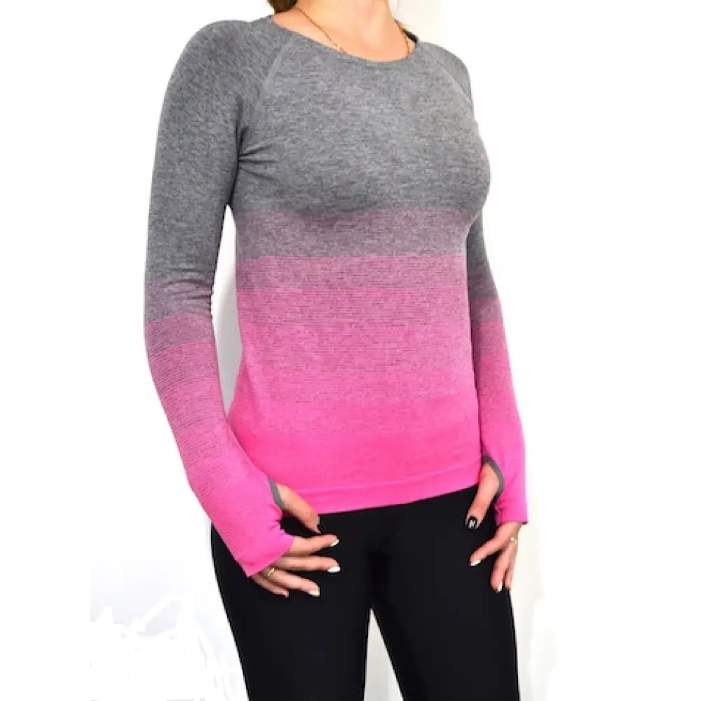 Футболка женская MG-203552 д/р розовый