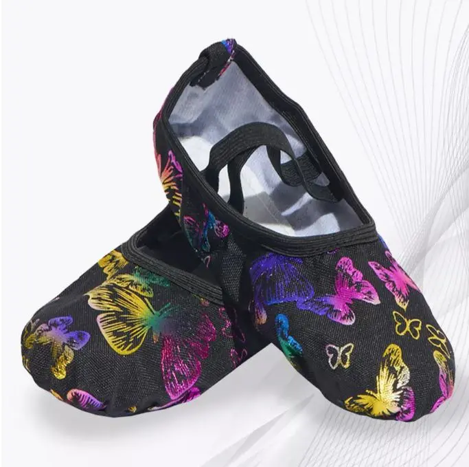 Балетки гимнастические БР-002 цветные/черн (без носика)